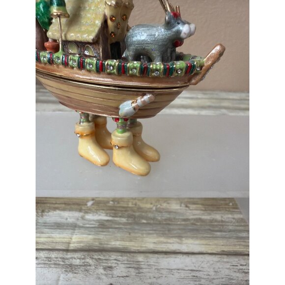 Dept 56 Patience Brewster Krinkles Noah’s Ark Jeweled Hinged Trinket Box w/FLAW - Picture 7 of 16